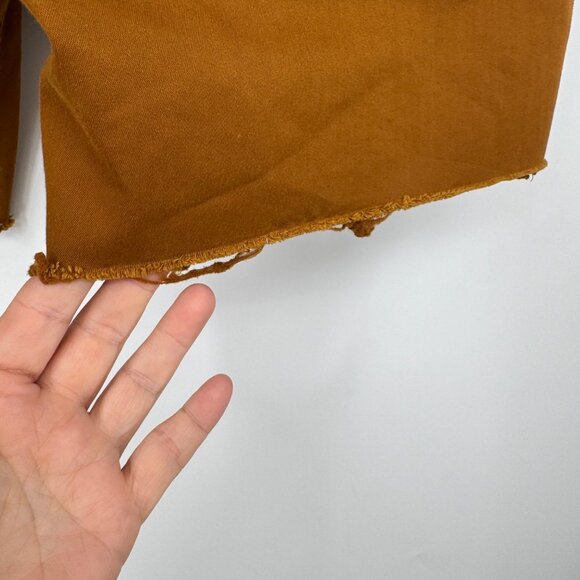 Patagonia men's size 36 were straight fit cut off raw hem worn in brown twill je - Picture 11 of 15